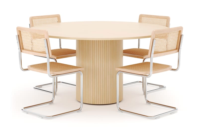 Kopparbo Spisebord 150 cm med 4 stk Build Matstkolar - Hvit - Møbler - Bord - Spisegruppe