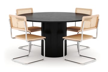 Kopparbo Spisebord 150 cm med 4 stk Build Matstkolar - Svart - Møbler - Bord - Spisegruppe