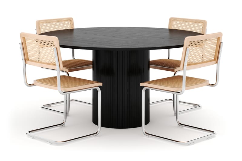 Kopparbo Spisebord 150 cm med 4 stk Build Matstkolar - Svart - Møbler - Bord - Spisegruppe