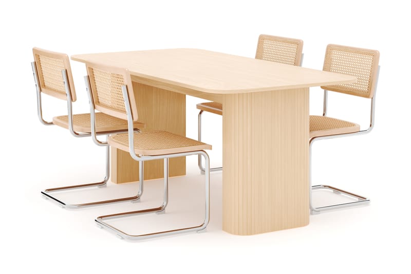 Kopparbo Spisebord 160-220 cm Forlengbart med 4 stk Build Matstkolar - Hvit - Møbler - Bord - Spisegruppe