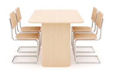 Kopparbo Spisebord 160-220 cm Forlengbart med 4 stk Build Matstkolar - Hvit - Møbler - Bord - Spisegruppe