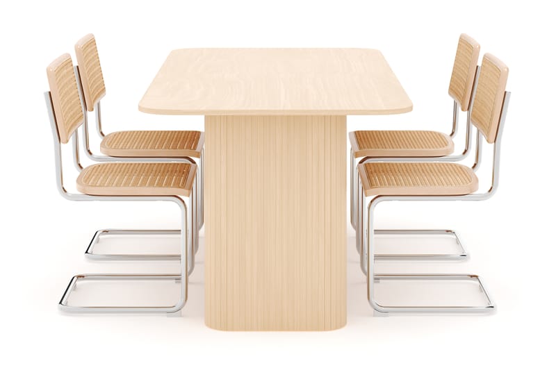 Kopparbo Spisebord 160-220 cm Forlengbart med 4 stk Build Matstkolar - Hvit - Møbler - Bord - Spisegruppe