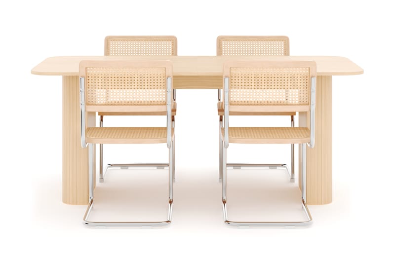 Kopparbo Spisebord 160-220 cm Forlengbart med 4 stk Build Matstkolar - Hvit - Møbler - Bord - Spisegruppe