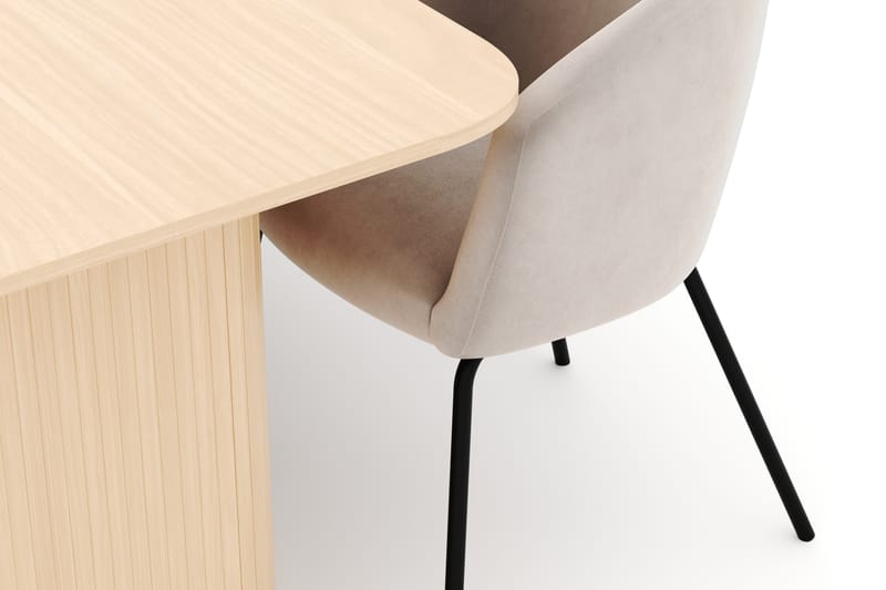 Kopparbo Spisebord 160-220 cm Uttrekkbart med 6 Berit Stoler - Hvit - Møbler - Bord - Spisegruppe