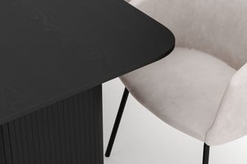 Kopparbo Spisebord 160-220 cm Uttrekkbart med 6 Berit Stoler - Svart - Møbler - Bord - Spisegruppe