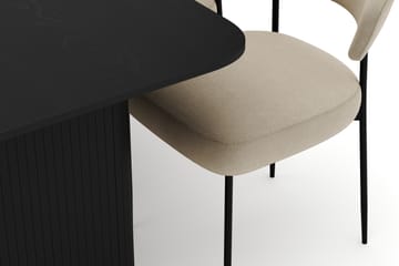 Kopparbo Spisebord 160-220 cm Uttrekkbart med 6 Sawako Stoler - Svart - Møbler - Bord - Spisegruppe