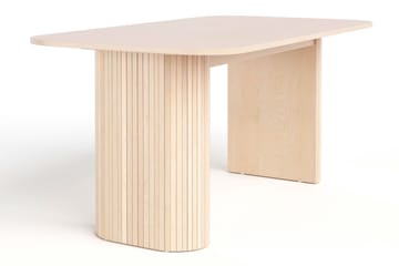 Kopparbo Spisebord 160 cm med 4 Katy Spisestoler - Hvit / Greige Bouclé / Metallben Svart - Møbler - Bord - Spisegruppe