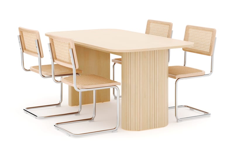 Kopparbo Spisebord 160 cm med 4 stk Build Matstkolar - Hvit - Møbler - Bord - Spisegruppe