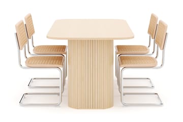 Kopparbo Spisebord 160 cm med 4 stk Build Matstkolar - Hvit - Møbler - Bord - Spisegruppe