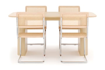 Kopparbo Spisebord 160 cm med 4 stk Build Matstkolar - Hvit - Møbler - Bord - Spisegruppe