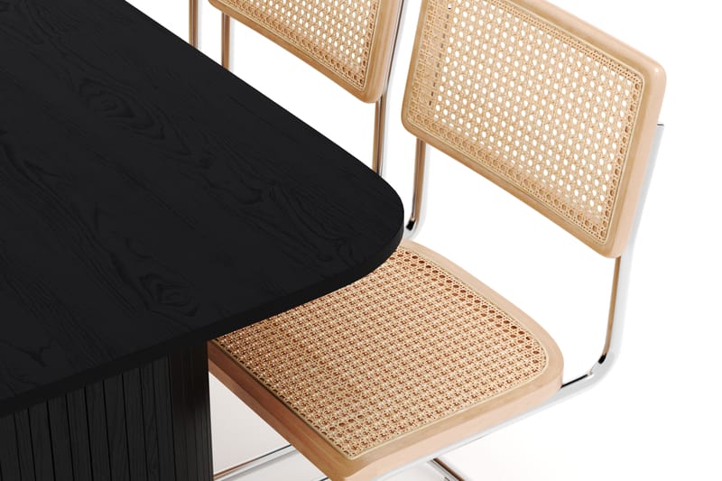 Kopparbo Spisebord 160 cm med 6 stk Build Matstkolar - Svart - Møbler - Bord - Spisegruppe