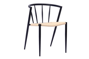 Kopparbo Spisebord 180-240 cm Uttrekkbart med 4 Winston Spisestoler - Svart / Beige / Metallben Svart - Møbler - Bord - Spisegruppe