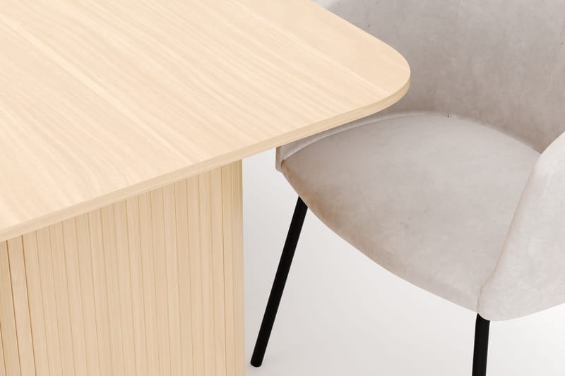 Kopparbo Spisebord 180-240 cm Uttrekkbart med 6 Berit Stoler - Hvit - Møbler - Bord - Spisegruppe