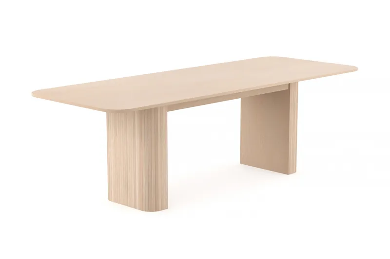 Kopparbo Spisebord 180-240 cm Uttrekkbart med 6 Sawako Stoler - Hvit - Møbler - Bord - Spisegruppe