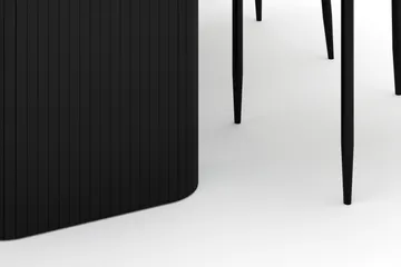 Kopparbo Spisebord 180-240 cm Uttrekkbart med 6 Sawako Stoler - Svart - Møbler - Bord - Spisegruppe