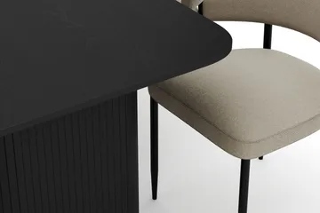 Kopparbo Spisebord 180-240 cm Uttrekkbart med 6 Sawako Stoler - Svart - Møbler - Bord - Spisegruppe