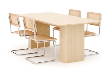Kopparbo Spisebord 200-260 cm Forlengbart med 4 stk Build Matstkolar - Hvit - Møbler - Bord - Spisegruppe