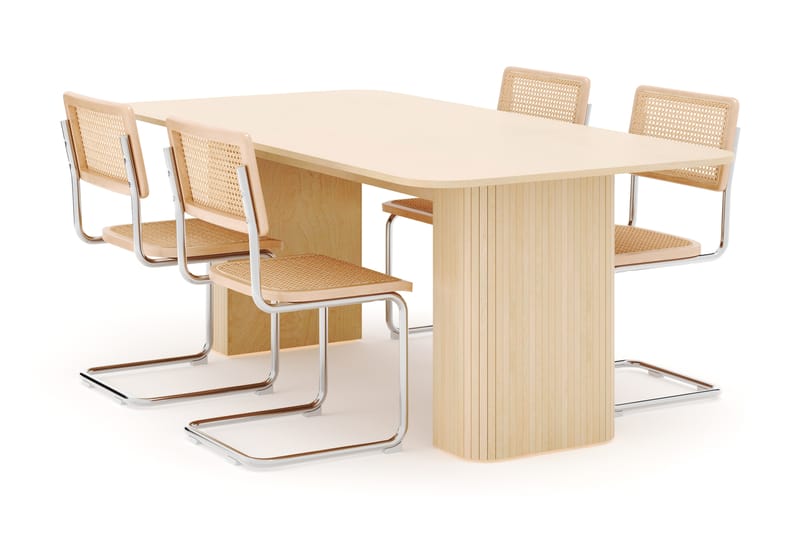 Kopparbo Spisebord 200-260 cm Forlengbart med 4 stk Build Matstkolar - Hvit - Møbler - Bord - Spisegruppe