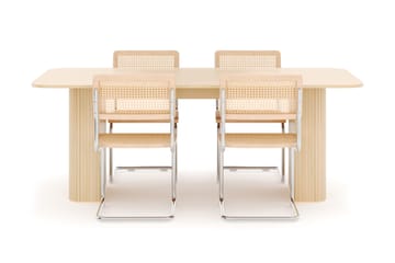 Kopparbo Spisebord 200-260 cm Forlengbart med 4 stk Build Matstkolar - Hvit - Møbler - Bord - Spisegruppe