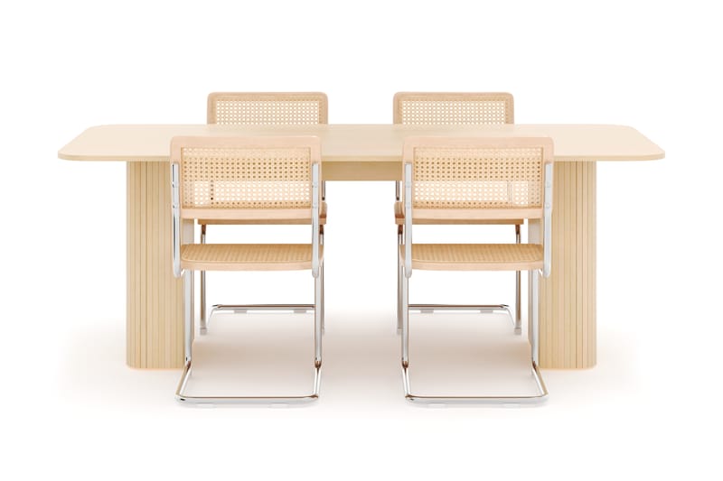 Kopparbo Spisebord 200-260 cm Forlengbart med 4 stk Build Matstkolar - Hvit - Møbler - Bord - Spisegruppe