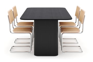 Kopparbo Spisebord 200-260 cm Forlengbart med 4 stk Build Matstkolar - Svart - Møbler - Bord - Spisegruppe