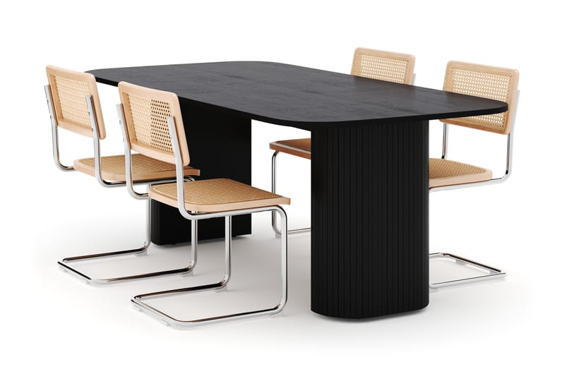 Kopparbo Spisebord 200 cm med 4 stk Build Matstkolar - Svart - Møbler - Bord - Spisegruppe