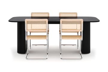Kopparbo Spisebord 200 cm med 4 stk Build Matstkolar - Svart - Møbler - Bord - Spisegruppe