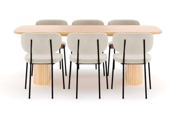 Kopparbo Spisebord 200 cm med 6 Gemmiano Stoler - Natur - Møbler - Bord - Spisegruppe