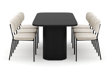 Kopparbo Spisebord 200 cm med 6 Gemmiano Stoler - Svart - Møbler - Bord - Spisegruppe