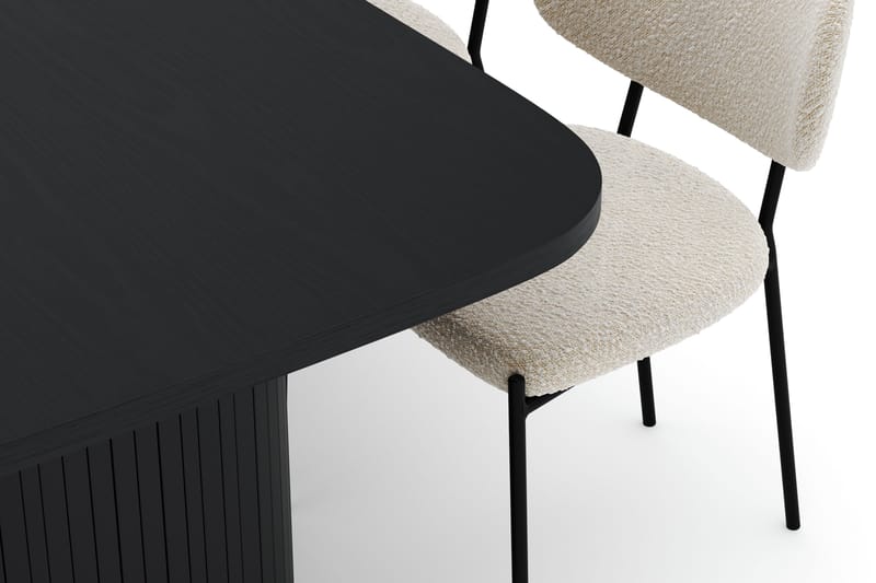 Kopparbo Spisebord 200 cm med 6 Gemmiano Stoler - Svart - Møbler - Bord - Spisegruppe