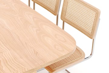 Kopparbo Spisebord 200 cm med 6 stk Build Matstkolar - Natur - Møbler - Bord - Spisegruppe