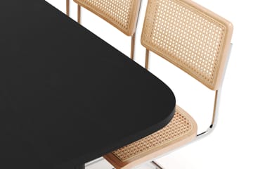Kopparbo Spisebord 200 cm med 6 stk Build Matstkolar - Svart - Møbler - Bord - Spisegruppe