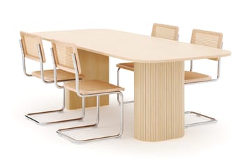 Kopparbo Spisebord 240 cm med 4 stk Build Matstkolar - Hvit - Møbler - Bord - Spisegruppe