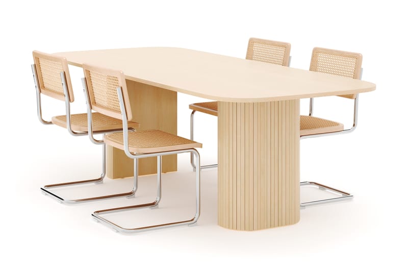 Kopparbo Spisebord 240 cm med 4 stk Build Matstkolar - Hvit - Møbler - Bord - Spisegruppe