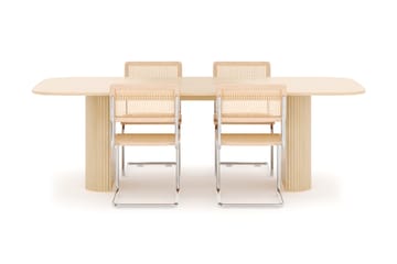 Kopparbo Spisebord 240 cm med 4 stk Build Matstkolar - Hvit - Møbler - Bord - Spisegruppe