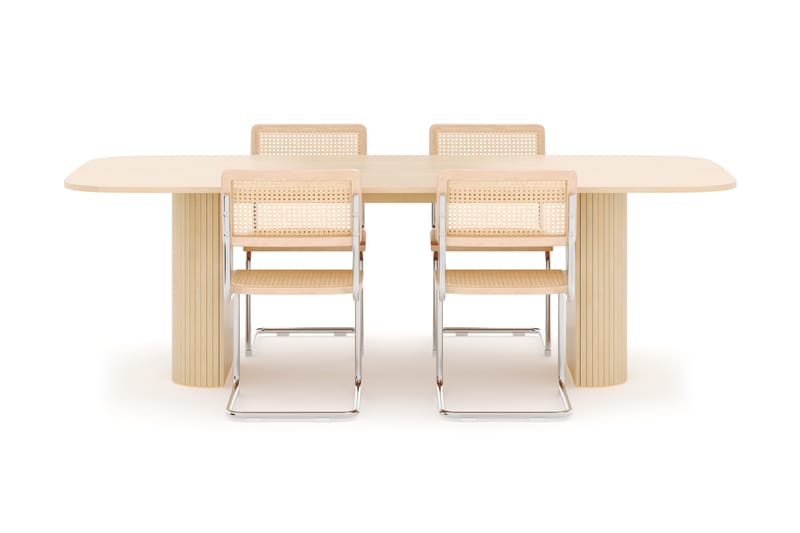 Kopparbo Spisebord 240 cm med 4 stk Build Matstkolar - Hvit - Møbler - Bord - Spisegruppe