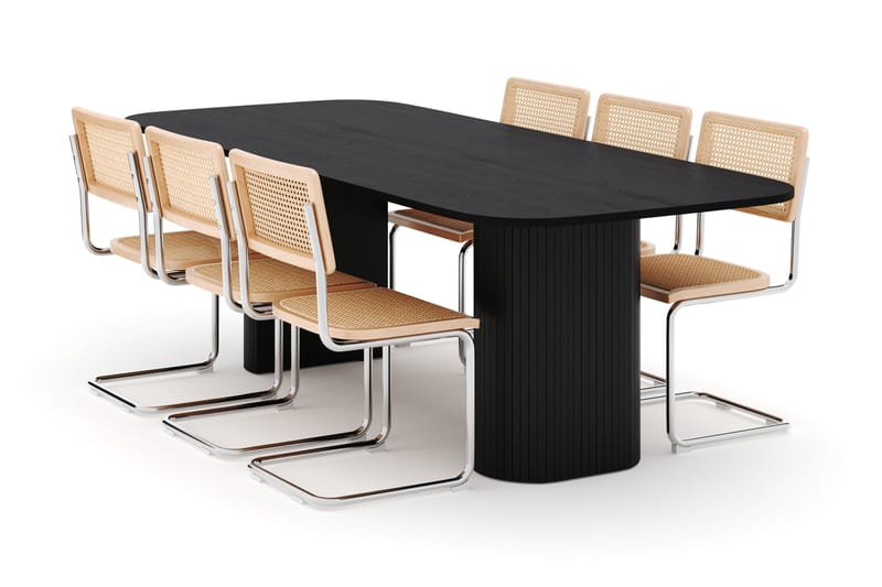 Kopparbo Spisebord 240 cm med 6 stk Build Matstkolar - Svart - Møbler - Bord - Spisegruppe