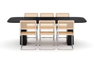 Kopparbo Spisebord 240 cm med 6 stk Build Matstkolar - Svart - Møbler - Bord - Spisegruppe
