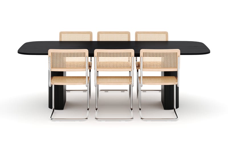 Kopparbo Spisebord 240 cm med 6 stk Build Matstkolar - Svart - Møbler - Bord - Spisegruppe