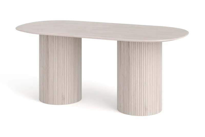 Kopparbo spisebord ovalt 180x90 cm finér, Hvitlasert