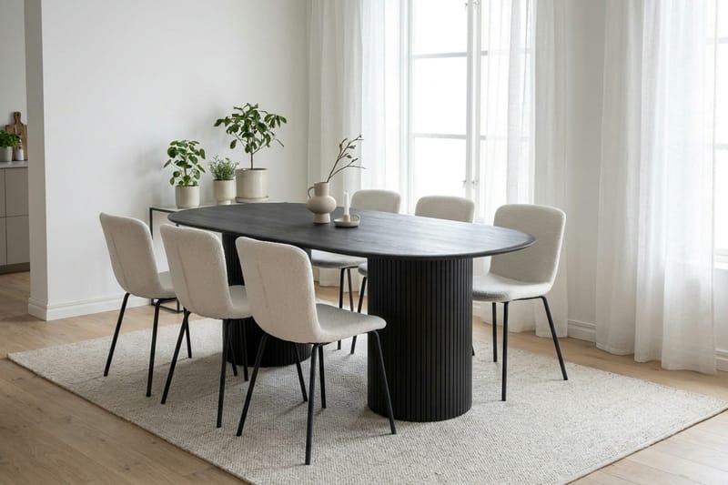 Kopparbo spisebord ovalt 180x90 cm finér - Svart - Møbler - Bord - Spisebord & kjøkkenbord