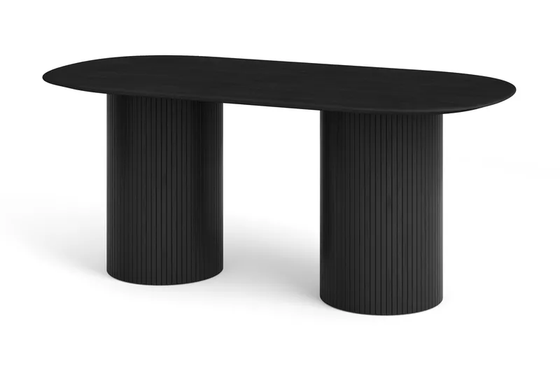 Kopparbo spisebord ovalt 180x90 cm finér, Svartbeiset eik