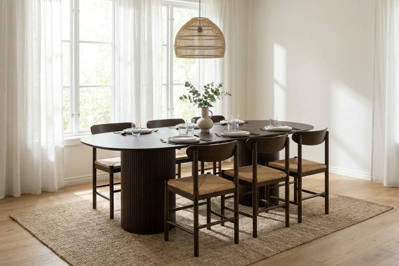 Kopparbo spisebord ovalt 220x100 cm finér - Røkt eik - Møbler - Bord - Spisebord & kjøkkenbord
