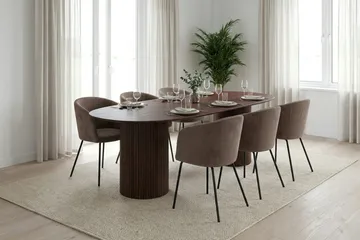 Kopparbo spisebord ovalt 220x100 cm finér - Valnøtt - Møbler - Bord - Spisebord & kjøkkenbord
