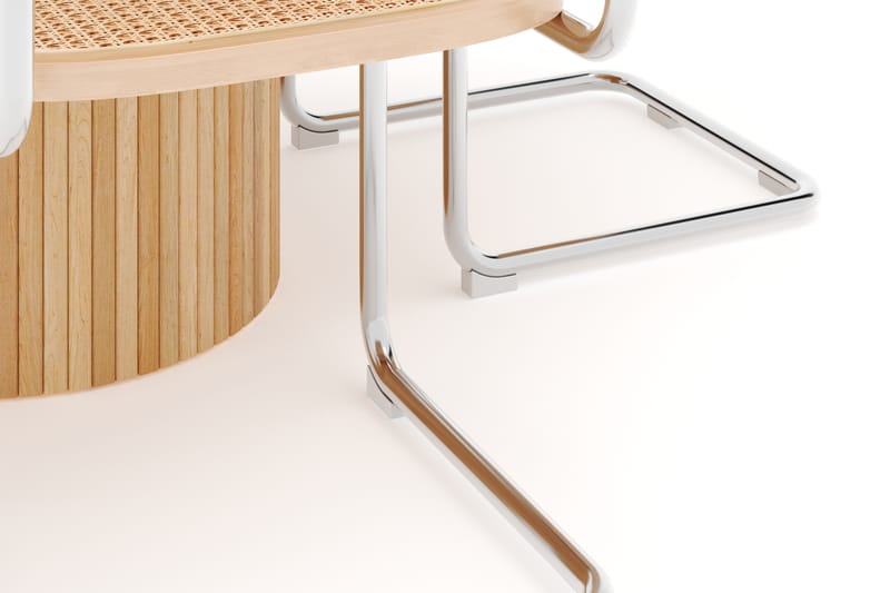 Kopparbo Spisebord Rundt 106 cm Forlengbart med 4 stk Build Matstkolar - Hvit - Møbler - Bord - Spisegruppe