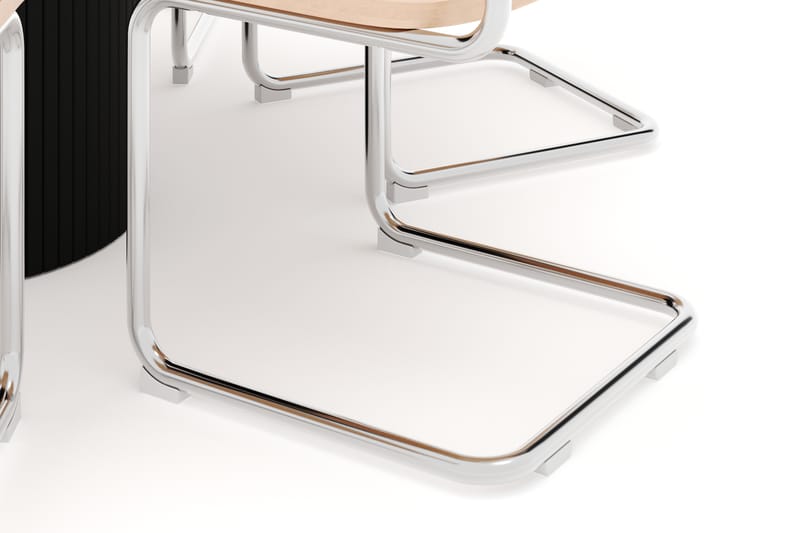 Kopparbo Spisebord Rundt 106 cm Forlengbart med 6 stk Build Matstkolar - Svart - Møbler - Bord - Spisegruppe