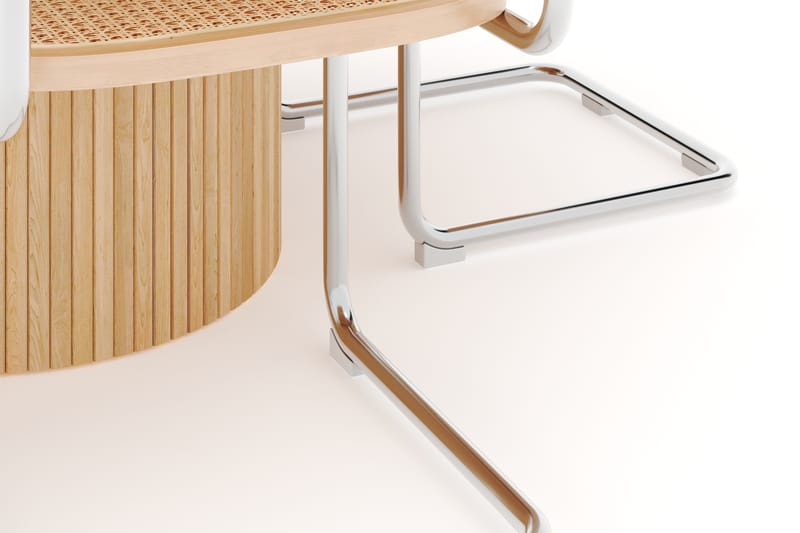 Kopparbo Spisebord Rundt 130 cm Forlengbart med 4 stk Build Matstkolar - Hvit - Møbler - Bord - Spisegruppe