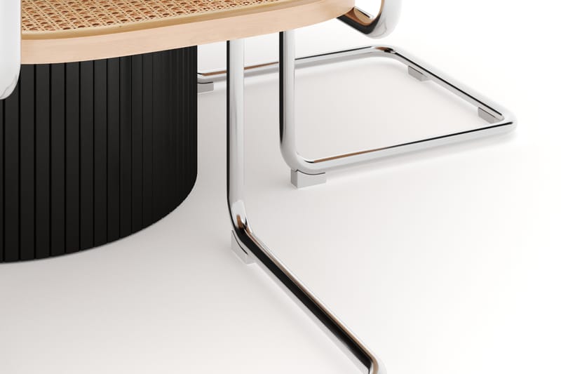 Kopparbo Spisebord Rundt 130 cm Forlengbart med 4 stk Build Matstkolar - Svart - Møbler - Bord - Spisegruppe