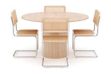 Kopparbo Spisebord Rundt 130 cm med 4 stk Build Matstkolar - Beige - Møbler - Bord - Spisegruppe