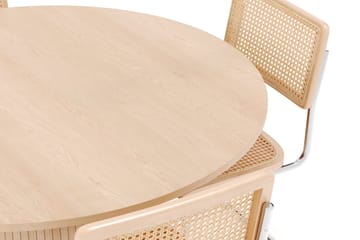 Kopparbo Spisebord Rundt 130 cm med 4 stk Build Matstkolar - Beige - Møbler - Bord - Spisegruppe